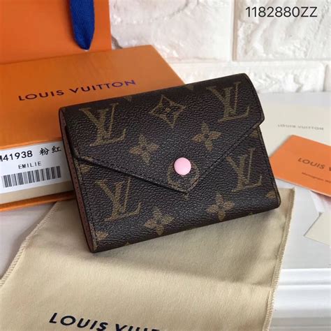 louis vuitton card wallet pink.